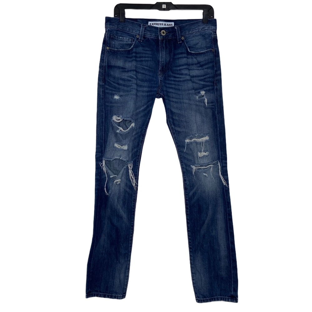 Men’s Express Distressed Slim Fit Jeans